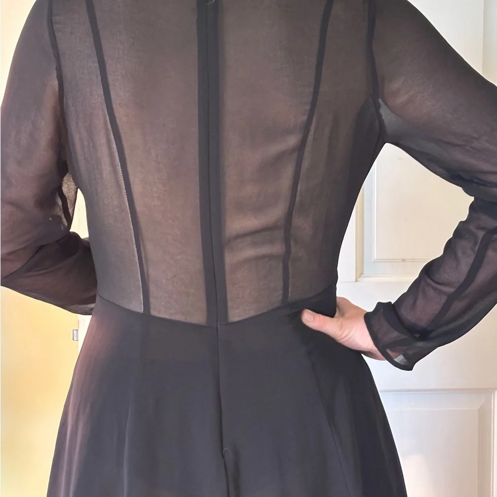 Sexy yet tasteful Privacy Please Black Sheer Dress - Picture 2 of 3